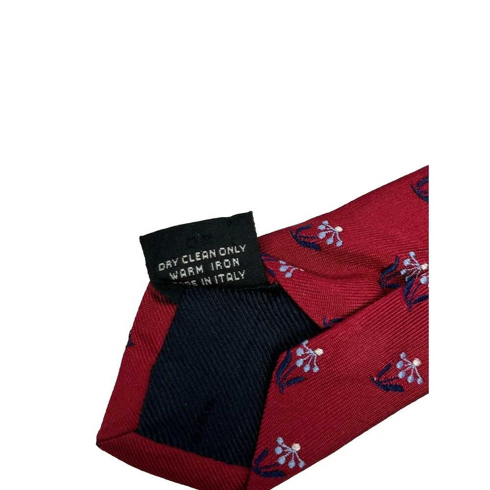 Ermenegildo Zegna Red Floral Silk Tie 61.75